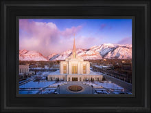 Load image into Gallery viewer, Ogden Winter Sunset Aerial Open Edition Canvas / 12 X 18 Black Frame Art
