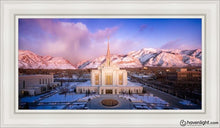 Load image into Gallery viewer, Ogden Winter Sunset Aerial Open Edition Canvas / 15 X 30 White Frame Art
