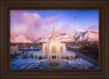 Load image into Gallery viewer, Ogden Winter Sunset Aerial Open Edition Canvas / 20 X 30 Brown Frame Art
