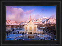 Load image into Gallery viewer, Ogden Winter Sunset Aerial Open Edition Canvas / 24 X 36 Black Frame Art
