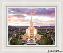 Load image into Gallery viewer, Oquirrh Mountain Aerial Sunset Open Edition Canvas / 11 X 14 White Frame Art
