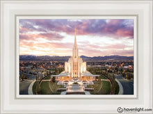 Load image into Gallery viewer, Oquirrh Mountain Aerial Sunset Open Edition Canvas / 12 X 18 White Frame Art
