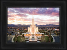 Load image into Gallery viewer, Oquirrh Mountain Aerial Sunset Open Edition Canvas / 14 X 21 Black Frame Art
