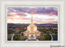 Load image into Gallery viewer, Oquirrh Mountain Aerial Sunset Open Edition Canvas / 14 X 21 White Frame Art
