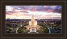 Load image into Gallery viewer, Oquirrh Mountain Aerial Sunset Open Edition Canvas / 15 X 30 Brown Frame Art

