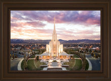Load image into Gallery viewer, Oquirrh Mountain Aerial Sunset Open Edition Canvas / 20 X 30 Brown Frame Art
