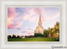 Load image into Gallery viewer, Oquirrh Mountain Pastel Sunset Open Edition Canvas / 14 X 21 White Frame Art
