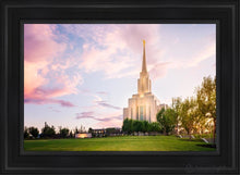 Load image into Gallery viewer, Oquirrh Mountain Pastel Sunset Open Edition Canvas / 24 X 36 Black Frame Art
