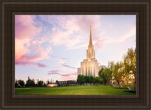 Load image into Gallery viewer, Oquirrh Mountain Pastel Sunset Open Edition Canvas / 24 X 36 Brown Frame Art
