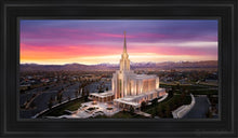 Load image into Gallery viewer, Oquirrh Mountain Pink Sunset Aerial Open Edition Canvas / 15 X 30 Black Frame Art
