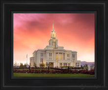 Load image into Gallery viewer, Payson Temple Glory In Stages Open Edition Canvas / 11 X 14 Black Frame Art
