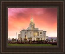 Load image into Gallery viewer, Payson Temple Glory In Stages Open Edition Canvas / 11 X 14 Brown Frame Art
