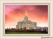 Load image into Gallery viewer, Payson Temple Glory In Stages Open Edition Canvas / 20 X 30 Gray Frame Art
