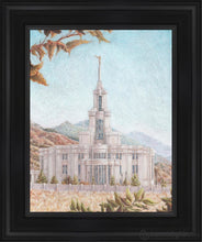 Load image into Gallery viewer, Payson Temple Harvest Approaches Open Edition Canvas / 11 X 14 Black Frame Art

