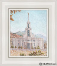Load image into Gallery viewer, Payson Temple Harvest Approaches Open Edition Canvas / 8 X 10 White Frame Art
