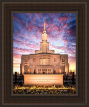 Load image into Gallery viewer, Payson Temple Open Edition Canvas / 11 X 14 Brown Frame Art
