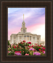Load image into Gallery viewer, Payson Utah Tiptoe Through The Roses Open Edition Canvas / 11 X 14 Brown Frame Art
