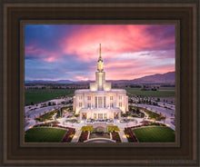 Load image into Gallery viewer, Payson West Evening Aerial Open Edition Canvas / 11 X 14 Brown Frame Art
