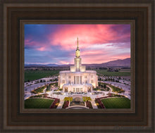 Load image into Gallery viewer, Payson West Evening Aerial Open Edition Canvas / 8 X 10 Brown Frame Art
