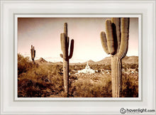 Load image into Gallery viewer, Phoenix Saguaro Cactus Open Edition Canvas / 14 X 21 White Frame Art
