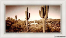 Load image into Gallery viewer, Phoenix Saguaro Cactus Open Edition Canvas / 15 X 30 White Frame Art
