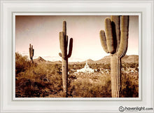 Load image into Gallery viewer, Phoenix Saguaro Cactus Open Edition Canvas / 24 X 36 White Frame Art

