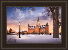 Load image into Gallery viewer, Provo Cc Winter Wonderland Open Edition Canvas / 24 X 36 Brown Frame Art
