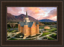 Load image into Gallery viewer, Provo City Center Aerial Open Edition Canvas / 14 X 21 Brown Frame Art
