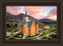 Load image into Gallery viewer, Provo City Center Aerial Open Edition Canvas / 24 X 36 Brown Frame Art

