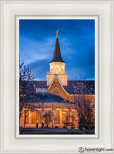 Load image into Gallery viewer, Provo City Center Blue And Gold Open Edition Canvas / 12 X 18 White Frame Art
