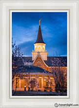 Load image into Gallery viewer, Provo City Center Blue And Gold Open Edition Canvas / 14 X 21 White Frame Art
