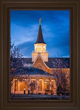 Load image into Gallery viewer, Provo City Center Blue And Gold Open Edition Canvas / 20 X 30 Brown Frame Art
