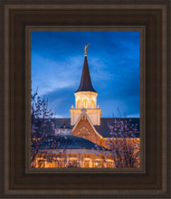 Load image into Gallery viewer, Provo City Center Blue And Gold Open Edition Canvas / 8 X 10 Brown Frame Art
