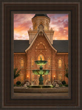 Load image into Gallery viewer, Provo City Center Fountain Of Truth Open Edition Canvas / 12 X 18 Brown Frame Art
