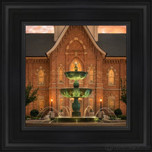 Load image into Gallery viewer, Provo City Center Fountain Of Truth Open Edition Canvas / 12 X Black Frame Art
