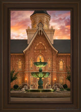 Load image into Gallery viewer, Provo City Center Fountain Of Truth Open Edition Canvas / 20 X 30 Brown Frame Art
