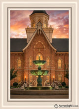 Load image into Gallery viewer, Provo City Center Fountain Of Truth Open Edition Canvas / 20 X 30 White Frame Art
