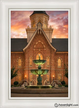 Load image into Gallery viewer, Provo City Center Fountain Of Truth Open Edition Canvas / 24 X 36 White Frame Art
