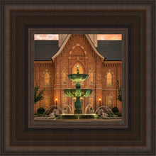 Load image into Gallery viewer, Provo City Center Fountain Of Truth Open Edition Canvas / 6 X Brown Frame Art
