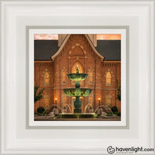 Load image into Gallery viewer, Provo City Center Fountain Of Truth Open Edition Canvas / 6 X White Frame Art
