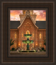 Load image into Gallery viewer, Provo City Center Fountain Of Truth Open Edition Canvas / 8 X 10 Brown Frame Art
