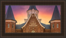 Load image into Gallery viewer, Provo City Center Front Glow Open Edition Canvas / 15 X 30 Brown Frame Art
