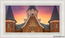 Load image into Gallery viewer, Provo City Center Front Glow Open Edition Canvas / 15 X 30 White Frame Art
