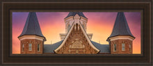 Load image into Gallery viewer, Provo City Center Front Glow Open Edition Canvas / 8 X 24 Brown Frame Art
