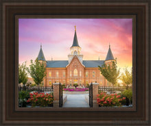 Load image into Gallery viewer, Provo City Center Gates To Heaven Open Edition Canvas / 11 X 14 Brown Frame Art
