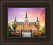 Load image into Gallery viewer, Provo City Center Gates To Heaven Open Edition Canvas / 8 X 10 Brown Frame Art
