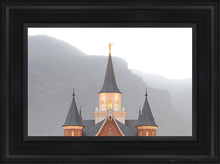 Load image into Gallery viewer, Provo City Center Morning Fog Open Edition Canvas / 12 X 18 Black Frame Art
