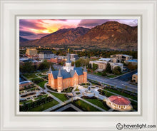Load image into Gallery viewer, Provo City Center Northeast Aerial Open Edition Canvas / 11 X 14 White Frame Art
