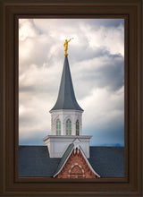 Load image into Gallery viewer, Provo City Center Steeple Open Edition Canvas / 20 X 30 Brown Frame Art

