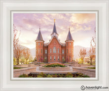 Load image into Gallery viewer, Provo City Center Sunrise Open Edition Canvas / 11 X 14 White Frame Art
